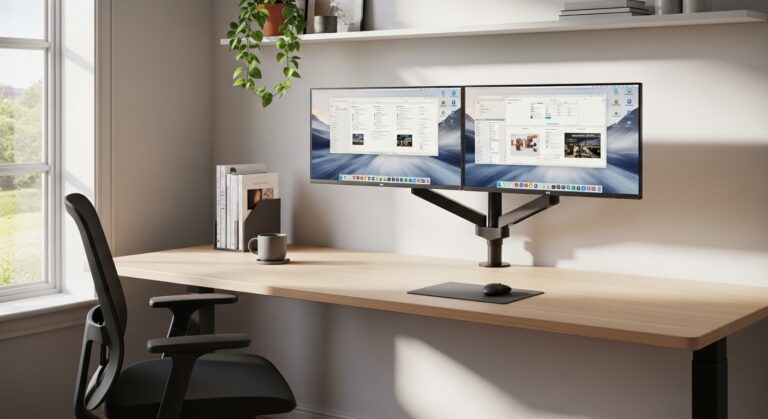 How to arrange dual monitors for optimal ergonomics
