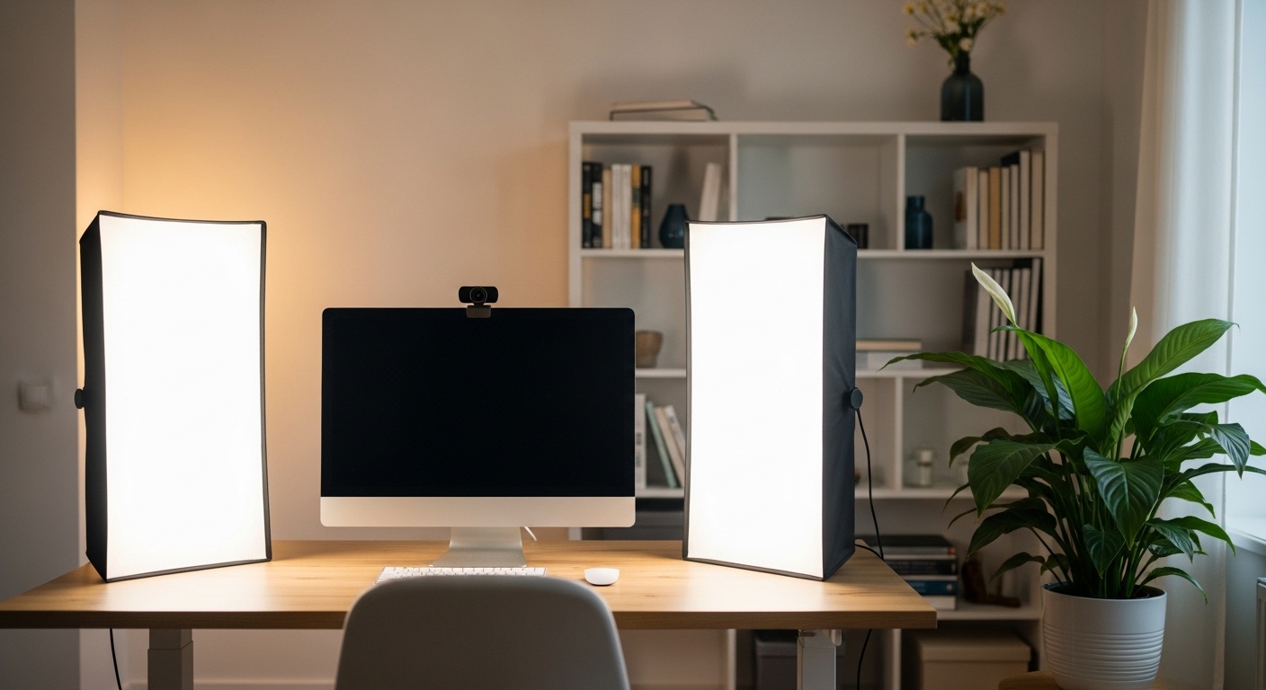 how to position lights for video calls